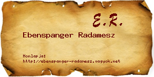 Ebenspanger Radamesz névjegykártya